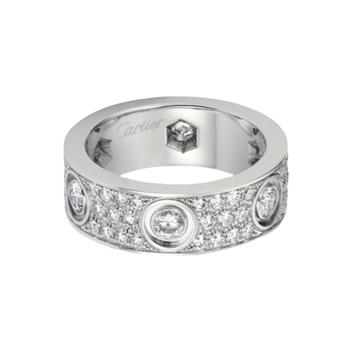 까르띠에 러브 클래식 링 파베 화이트 골드(Cartier Love Classic Ring Paved White Gold) - 1