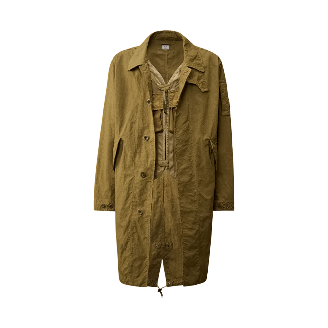20CMOW069A110305G644 C.P. Company Twill Fishtail Lens Coat Dried Herb Green - 26SS