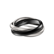 Cartier Trinity Ring Classic White Gold Black Ceramic