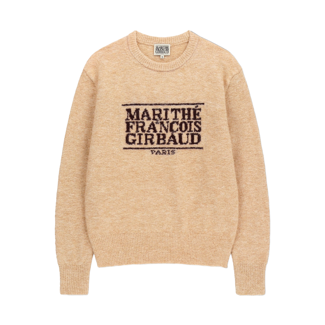 - Marithe Francois Girbaud Boucle Classic Logo Knit Pullover Ecru
