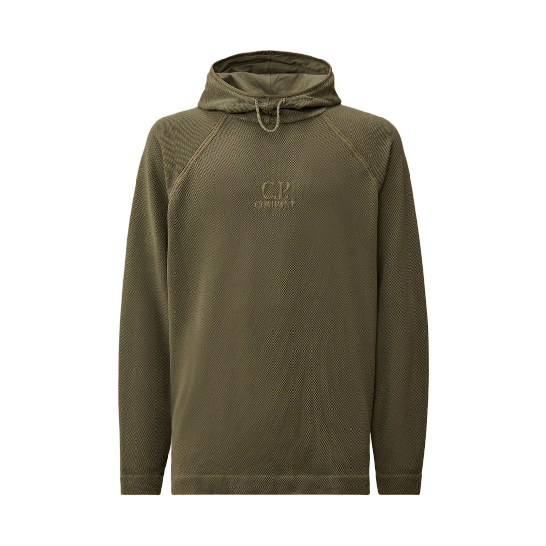 20CMSS177A110635S921 C.P. Company Heavy Piquet Hooded Sweatshirt Gunmetal Grey - 26SS