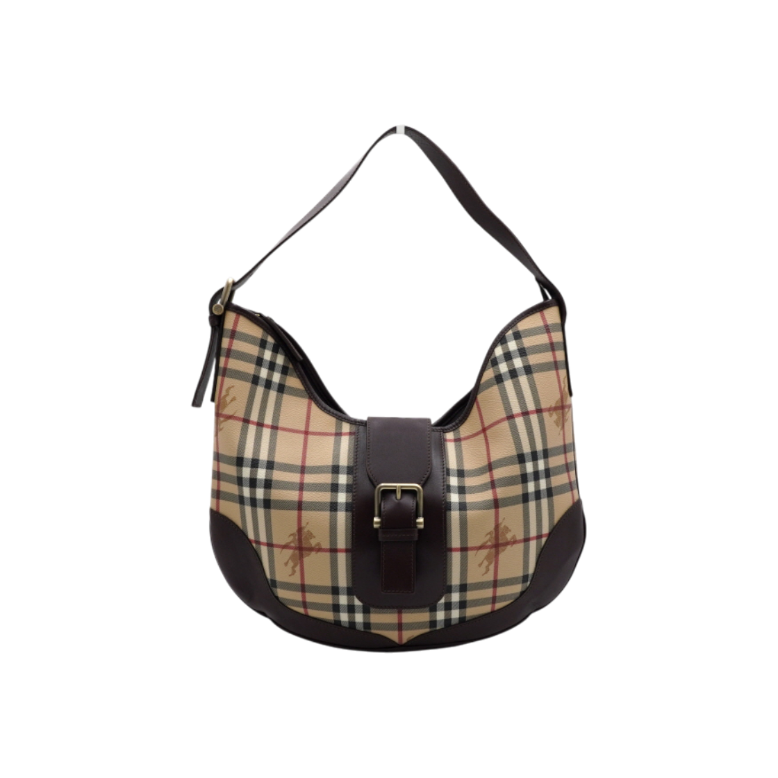 ITSVH7UQ5U5P Burberry Haymarket Check PVC Canvas Hobo Shoulder Bag