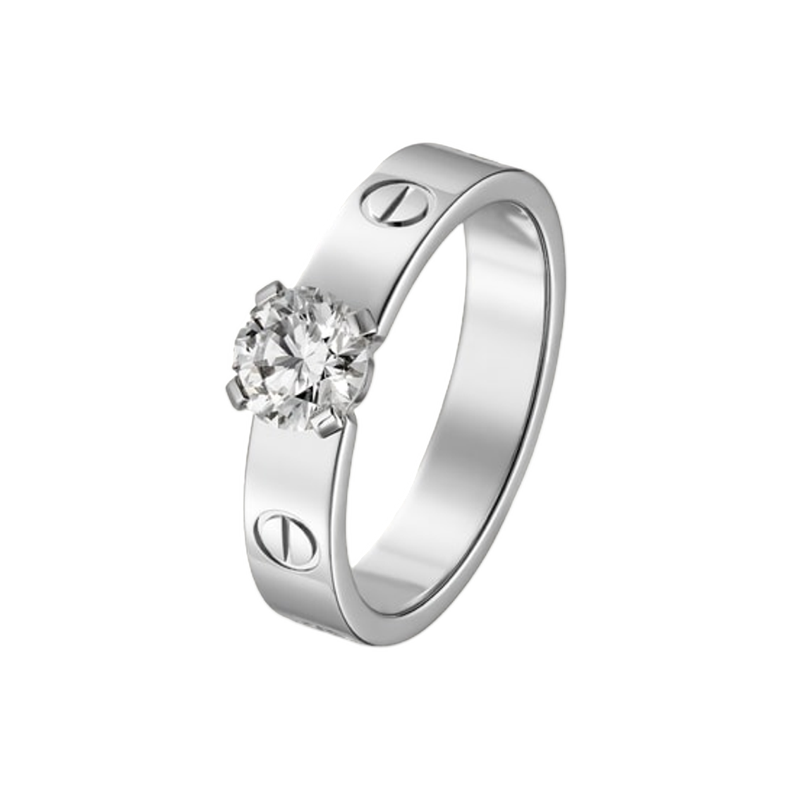 까르띠에 러브 솔리테어 브릴리언트 컷 다이아몬드 화이트 골드(Cartier Love Solitaire Brilliant-Cut Diamond White Gold) - 1