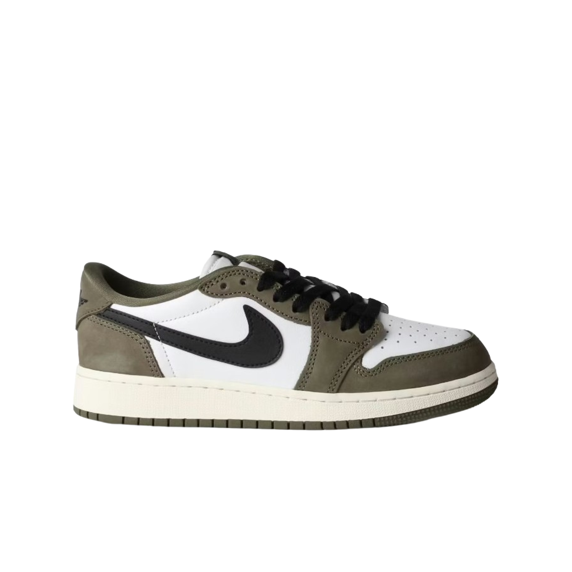(GS) 조던 1 레트로 로우 OG 미디움 올리브 앤 서밋 화이트((GS) Jordan 1 Retro Low OG Medium Olive and Summit White)