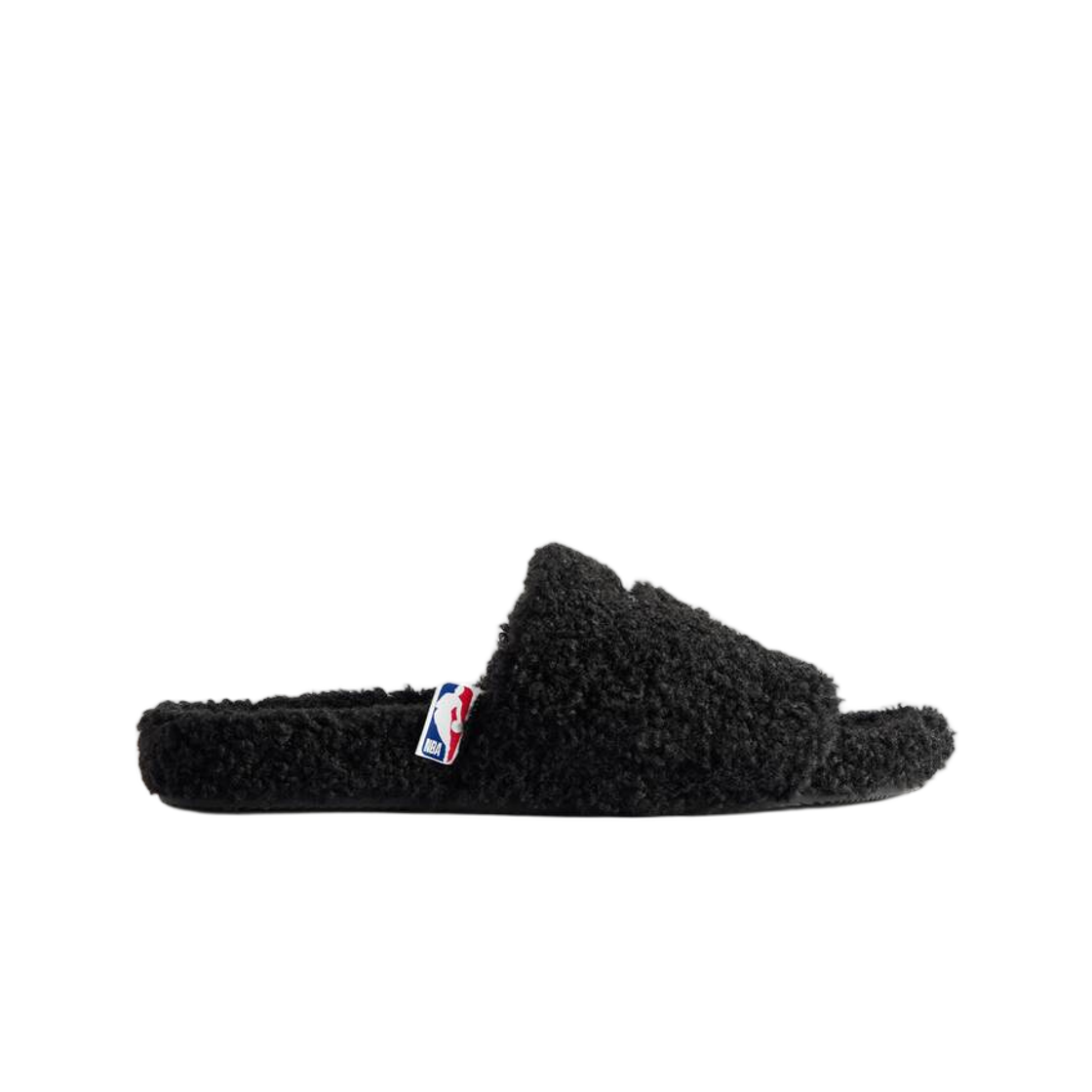 654747W14C51091 Balenciaga x NBA Collaboration Furry Open Mule Black White