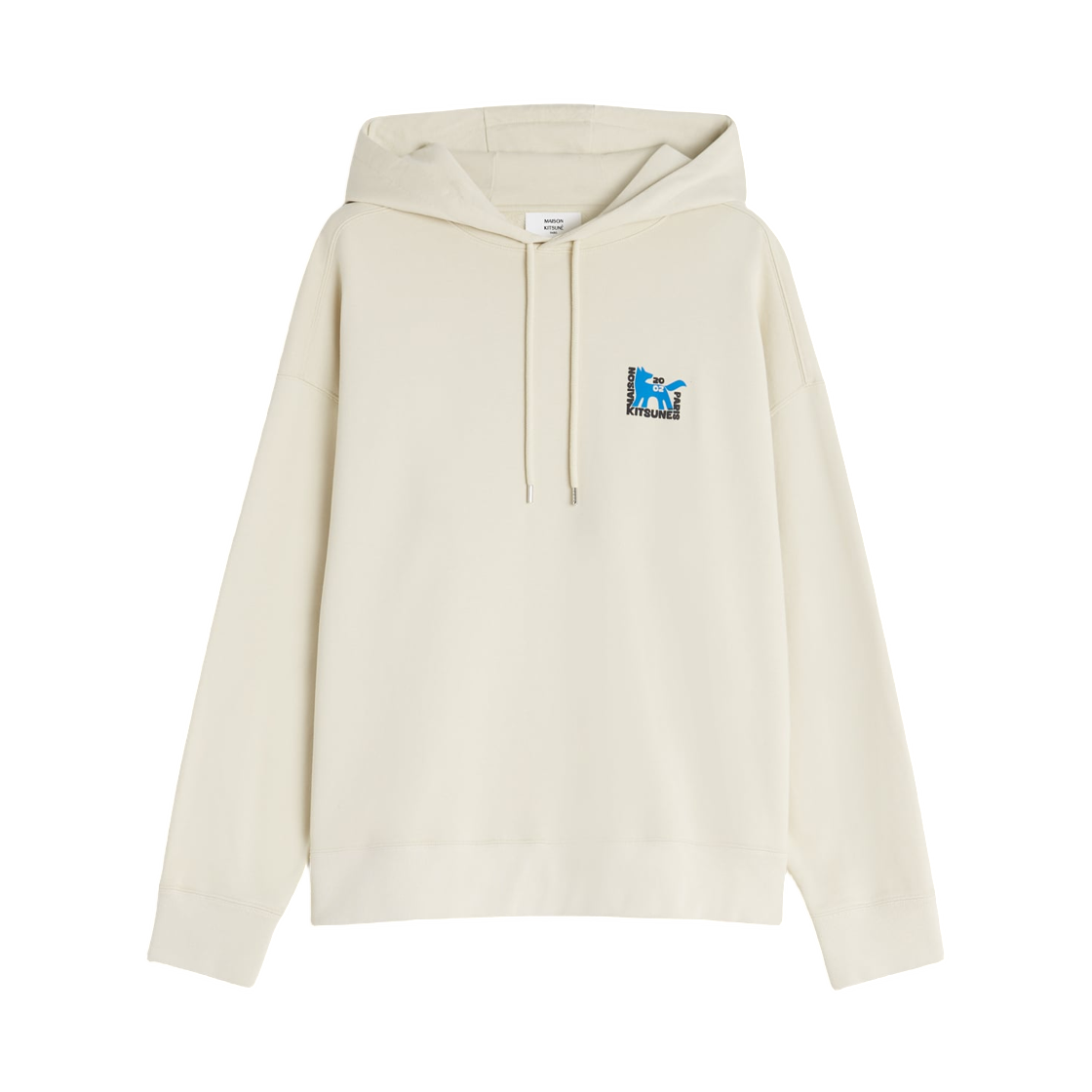 QM00704KM0340-0432 Maison Kitsune Gallery Fox Oversize Hoodie Macadamia