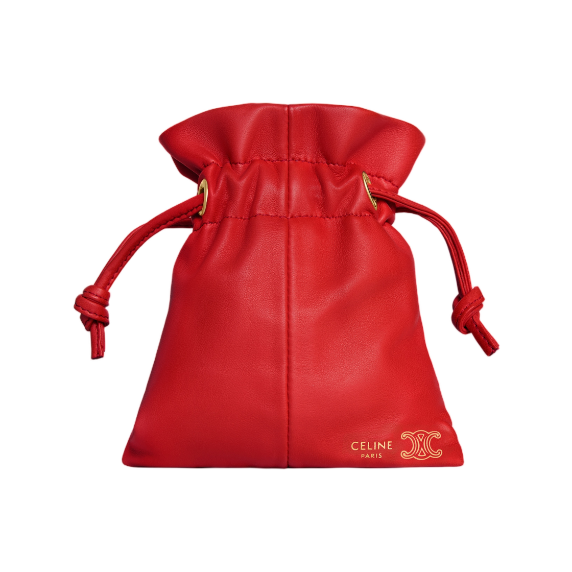 B101E2O21-27AG Celine Micro Crystal Pouch in Smooth Lambskin Ultra Red