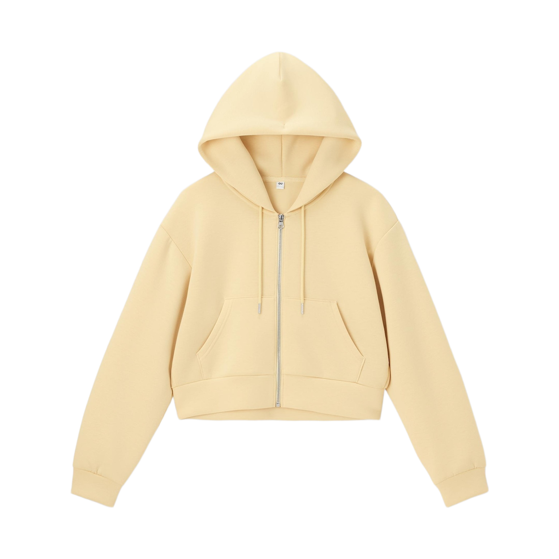 (W) GU 퍼프 스웨트 풀집 파카 옐로우((W) GU Puff Sweat Full Zip Parka Yellow)