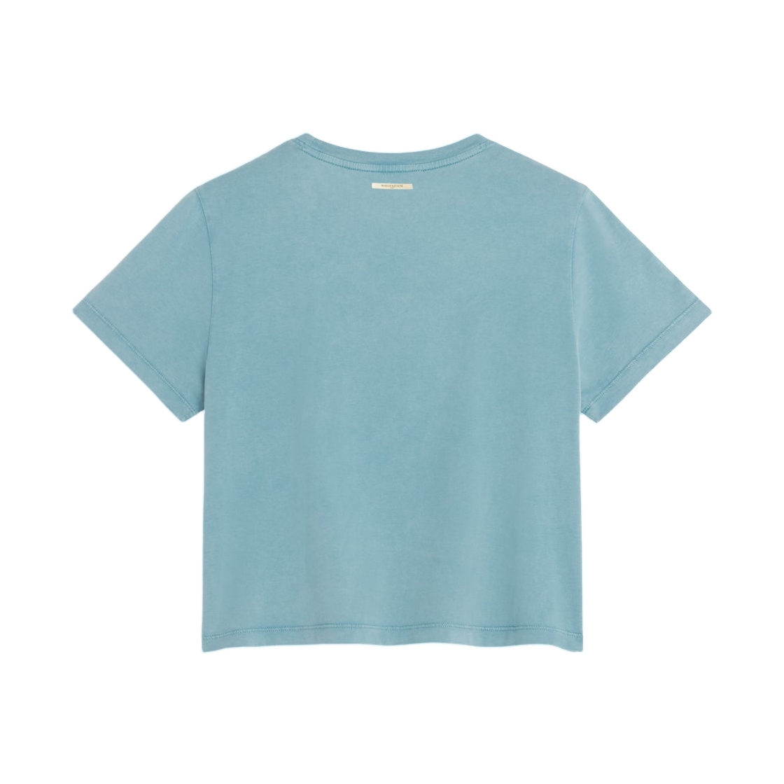 (W) 메종 키츠네 파운틴 스탬프 페이디드 베이비 티셔츠 스톤 블루 페이디드((W) Maison Kitsune Fountain Stamp Faded Baby T-Shirt Stone Blue Faded) - 2
