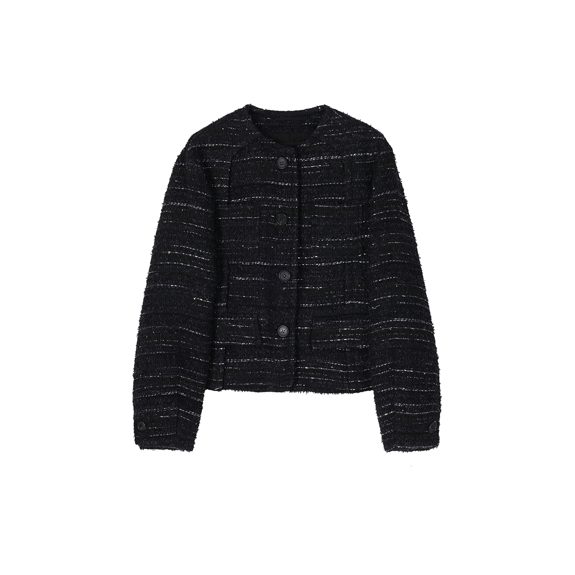 (W) 송지오 컬렉션 코쿤 르사주 트위드 자켓 블랙