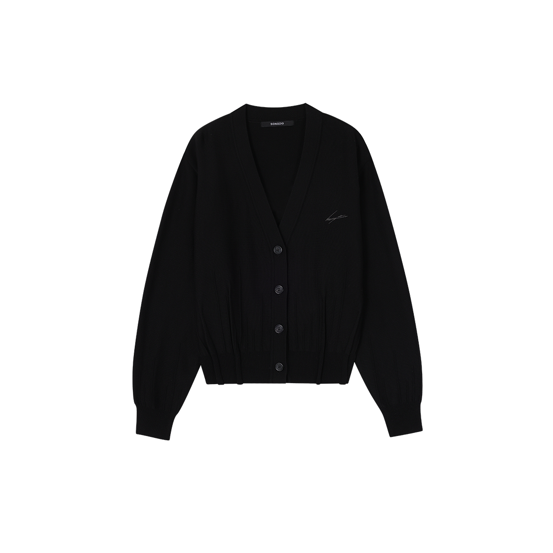 (W) 송지오 컬렉션 엣지 폴드 다트 가디건 블랙