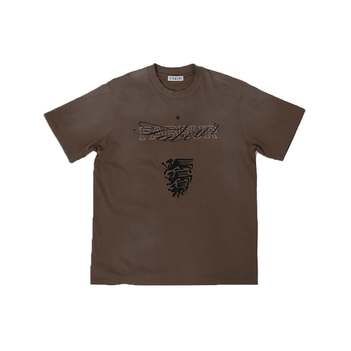 파버 워시드 그래픽 티셔츠 브라운(FABEUR Washed Graphic T-Shirt Brown) - 1