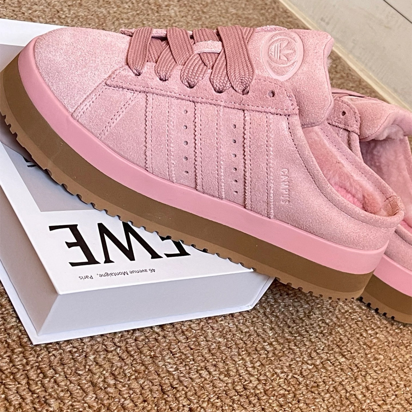 (W) Adidas Campus 00s Winter Low Wonder Mauve Wonder Quartz 착용 스타일 - 5