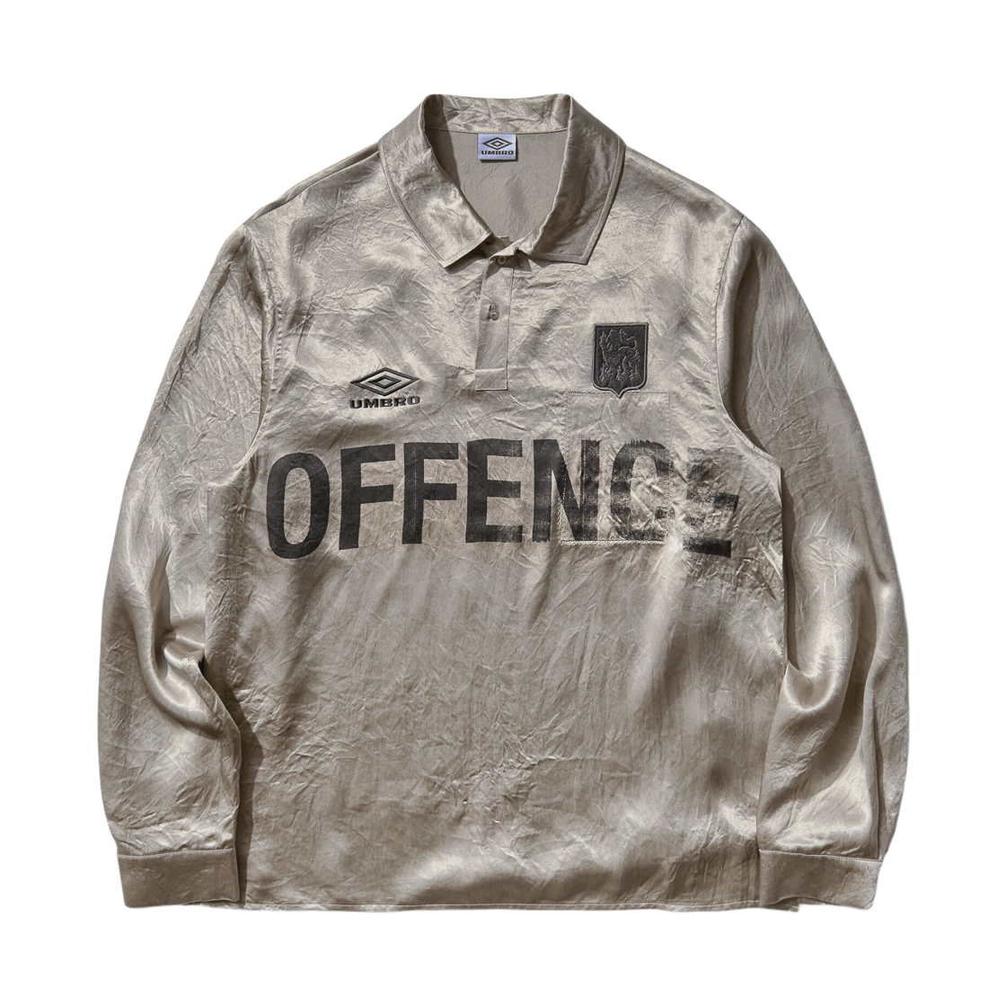 엄브로 x 슬램잼 사틴 엔필드 셔츠 실버 펄(Umbro x Slam Jam Satin Enfield Shirt Silver Pearl)