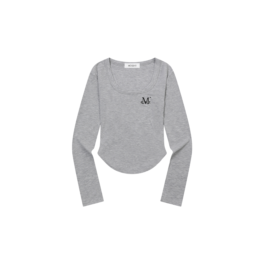 P0000BIE MUCENT Mariel Square Neck Crop T (6Color) Gray