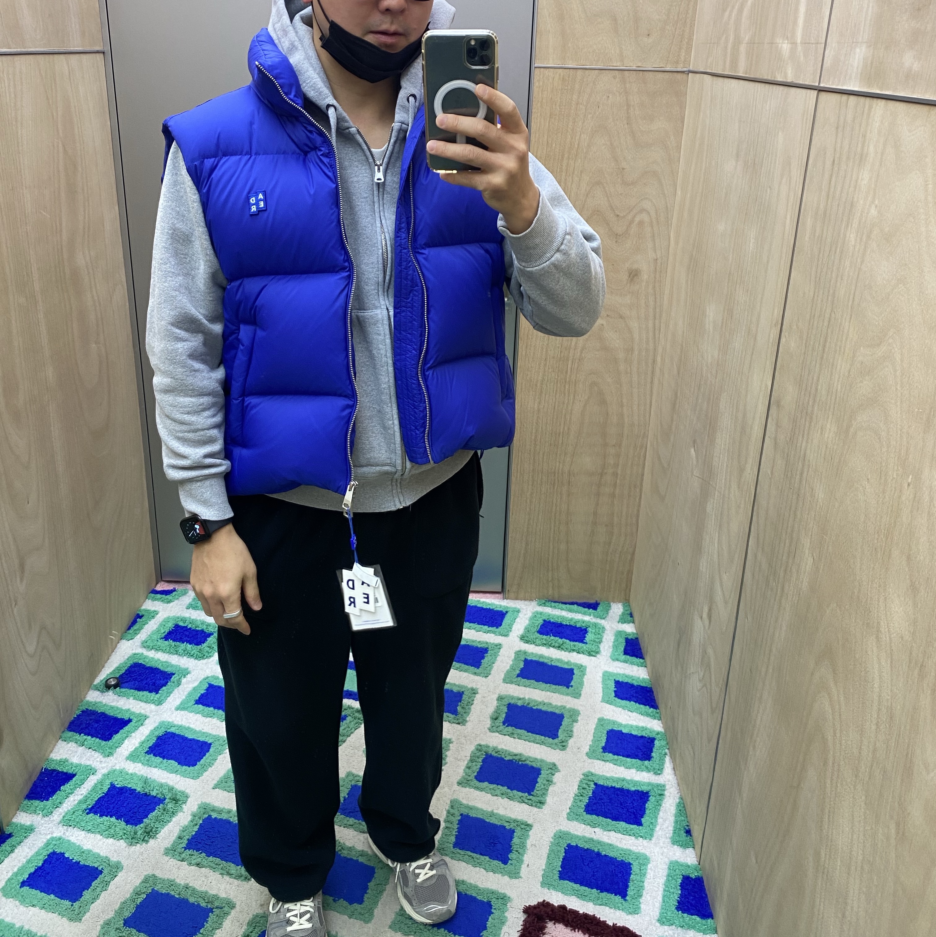 Ader Error Sig; TRS Tag Puffer Vest 01 Z-Blue 착용 스타일
