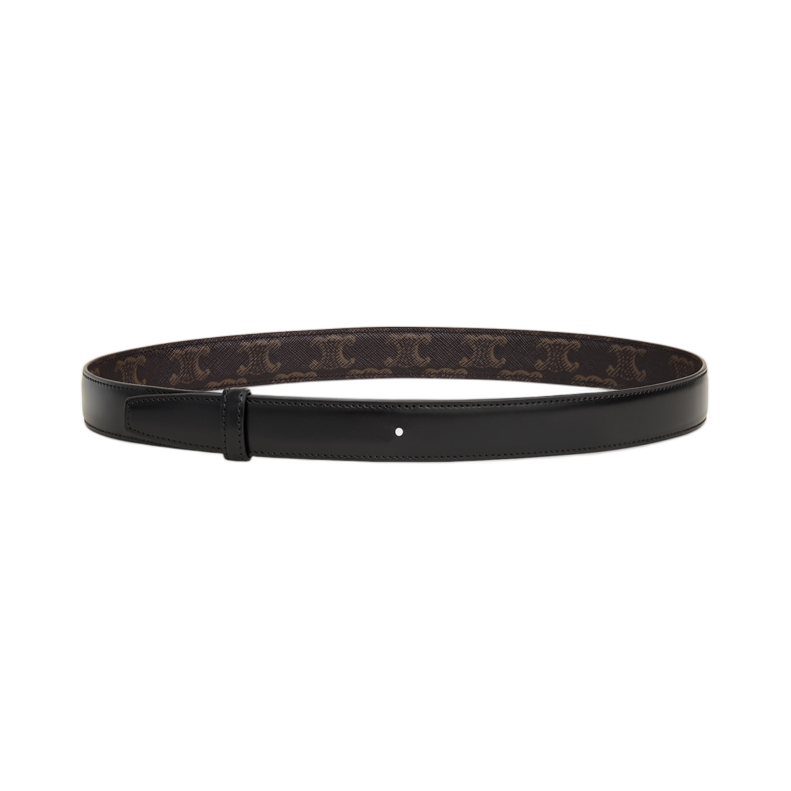 (W) 셀린느 미디움 25mm 리버시블 스트랩 토뤼옹 레더 & 트리옹프 캔버스 블랙((W) Celine Medium 25mm Reversible Strap in Taurillon Leather & Triomphe Canvas Black) - 2