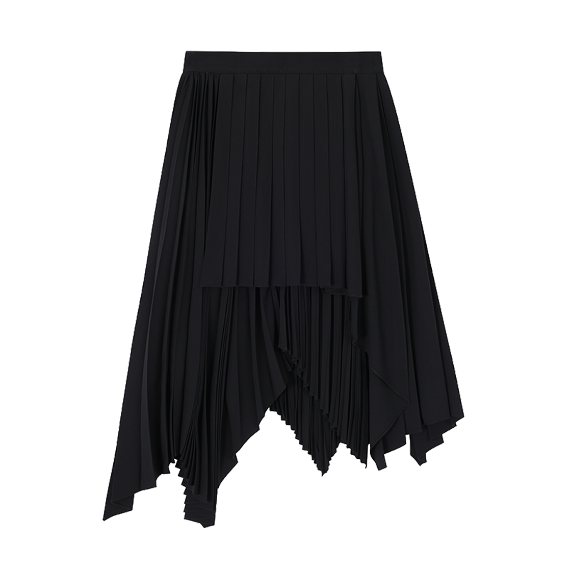 (W) 송지오 멀티 플리츠 레이어드 스커트 블랙((W) SONGZIO Multi Pleats Layered Skirt Black) - 2