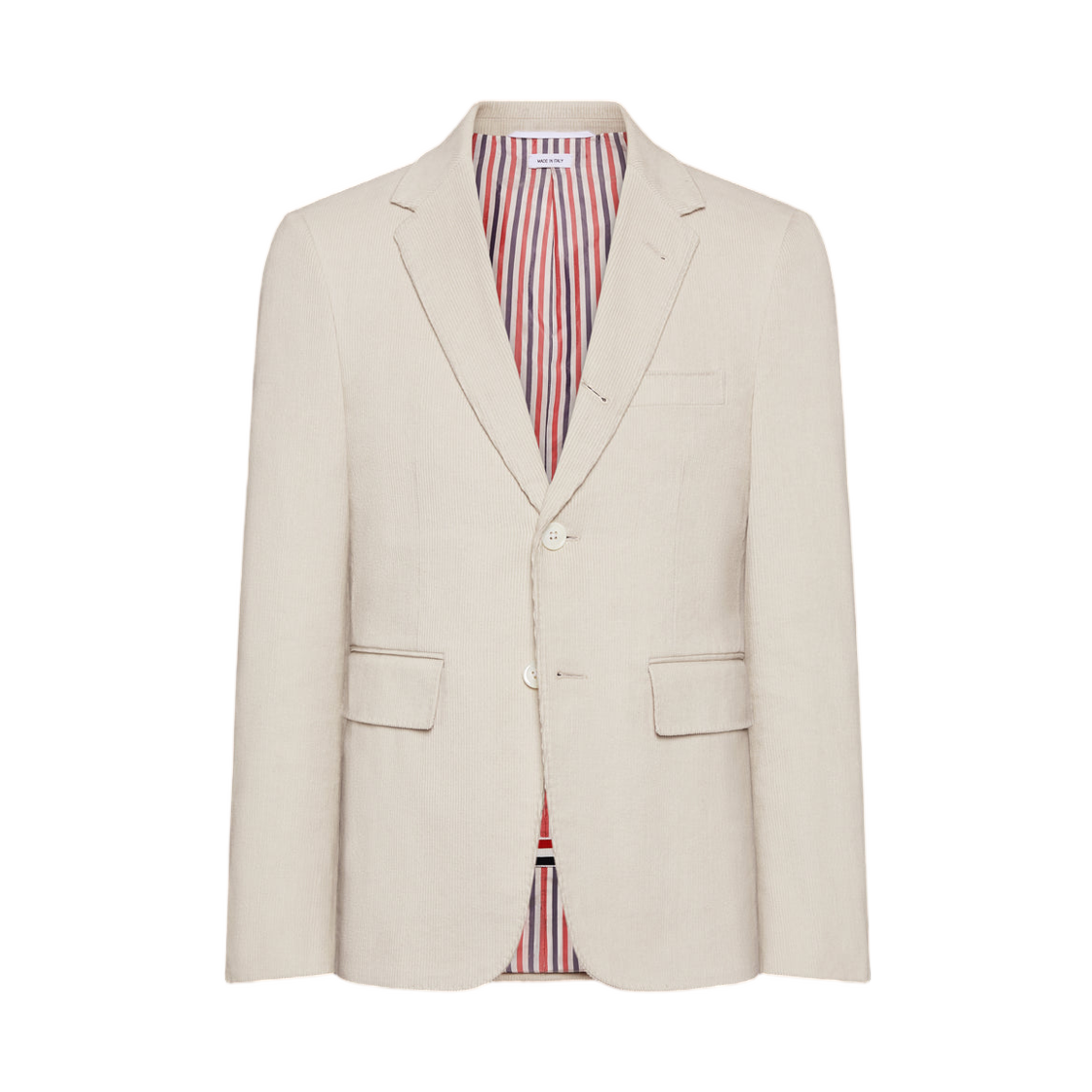 MJC001A-F0920-113 Thom Browne Narrow Wale Corduroy Sportcoat Natural White