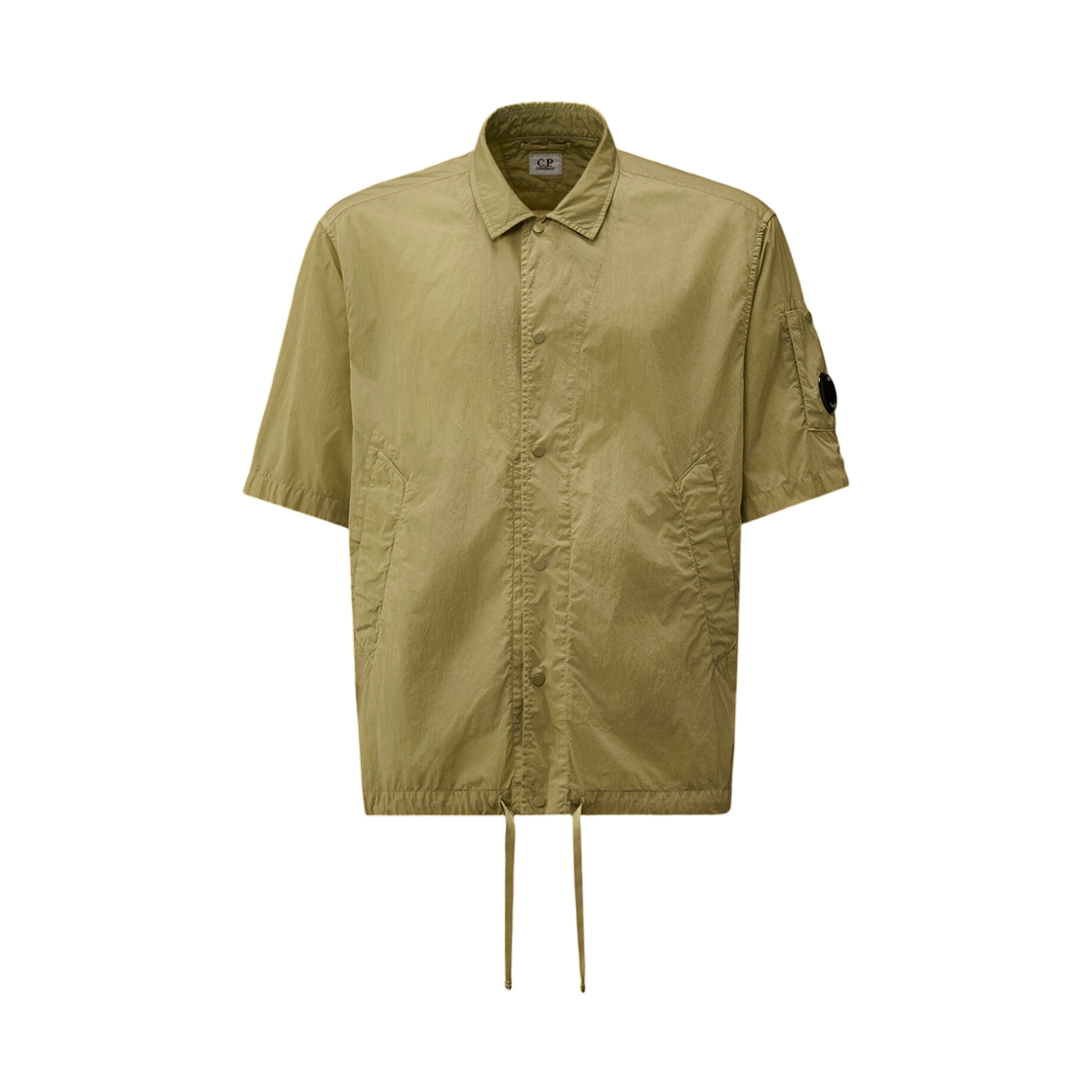 20CMOS009A005904G610 C.P. Company Chrome-R Short Sleeve Lens Overshirt Moss Gray Green - 26SS