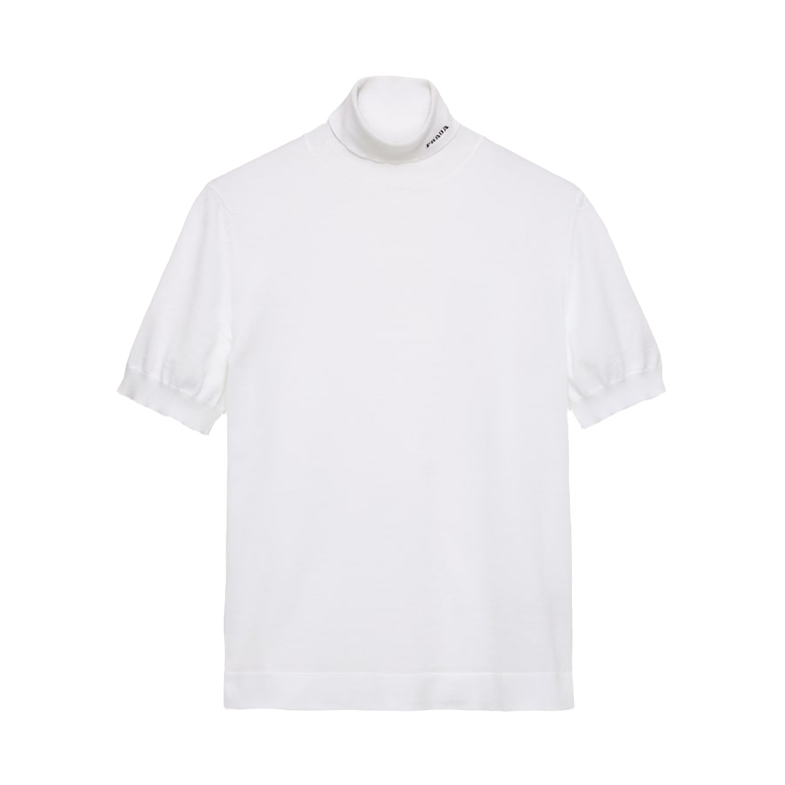 UMR679-1811-F0009 Prada Cotton Turtleneck Sweater White