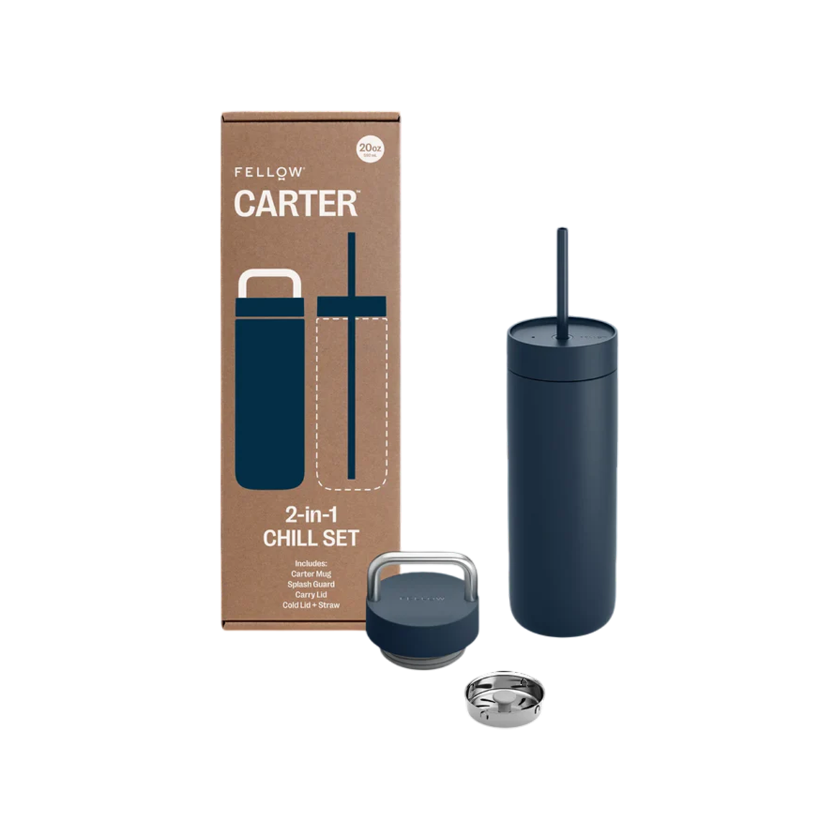 펠로우 카터 2 in 1 Chill 세트 20oz - 스톤블루(Fellow Carter 2-in-1 Chill Set 20oz – Stone Blue) - 1