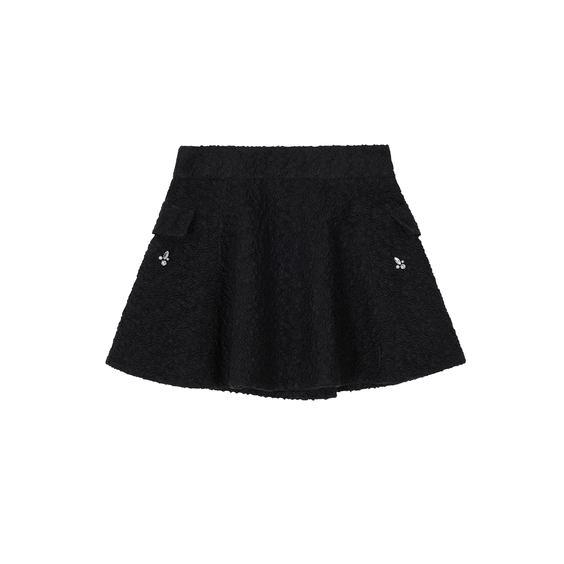 (W) 송지오 볼륨 드레이프 자카드 스커트 블랙((W) SONGZIO Volume Drape Jacquard Skrit Black) - 2