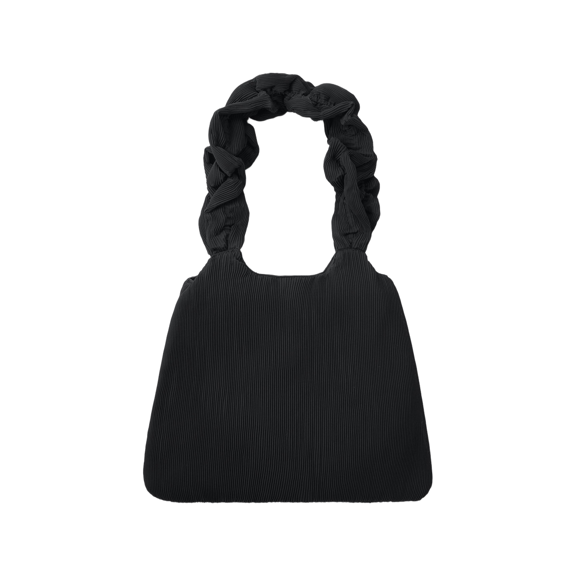 GU 플리티드 프릴드 토트백 블랙(GU Pleated Frilled Tote Bag Black)