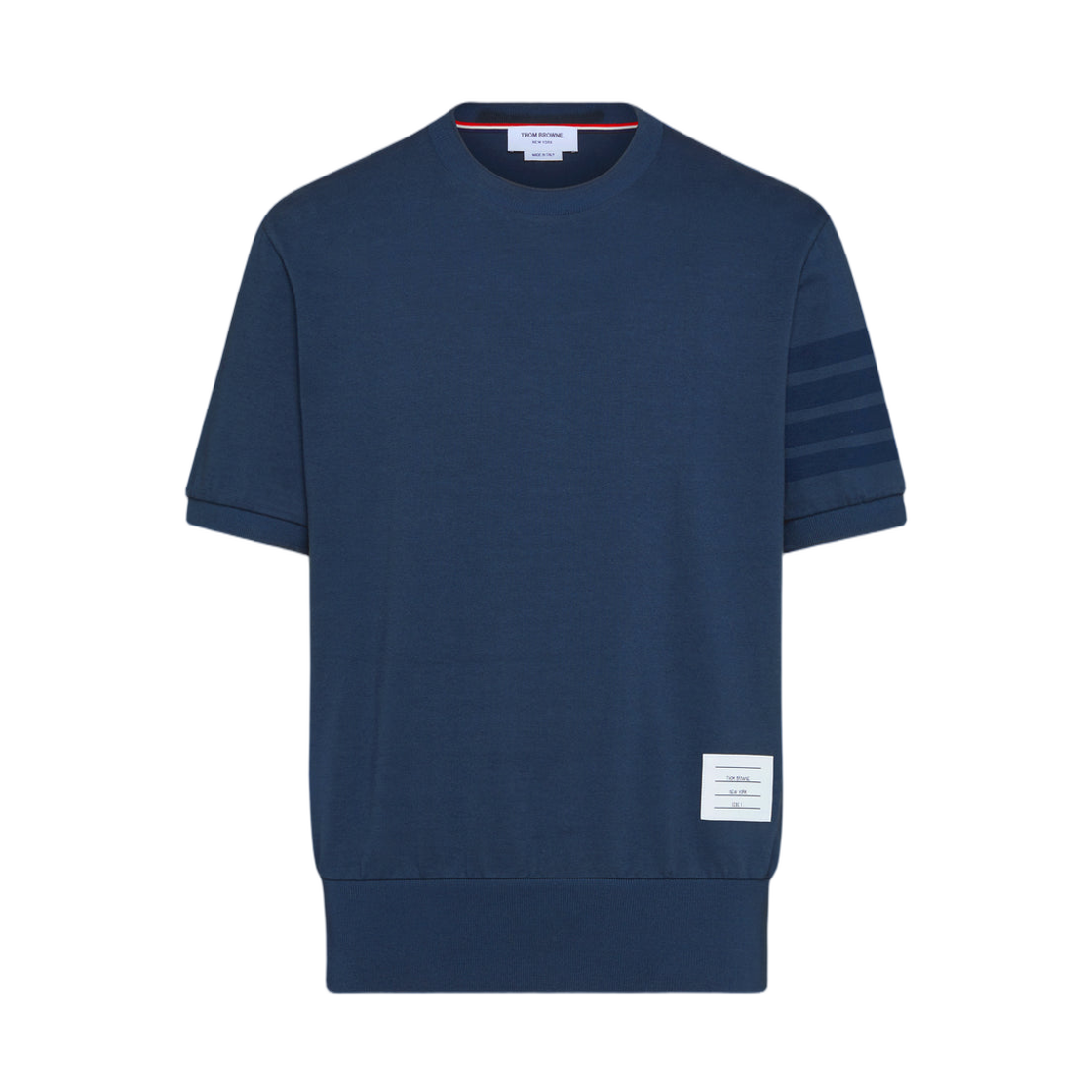 MJS303A-J0253-415 Thom Browne Cotton Jersey 4-Bar T-Shirt Navy