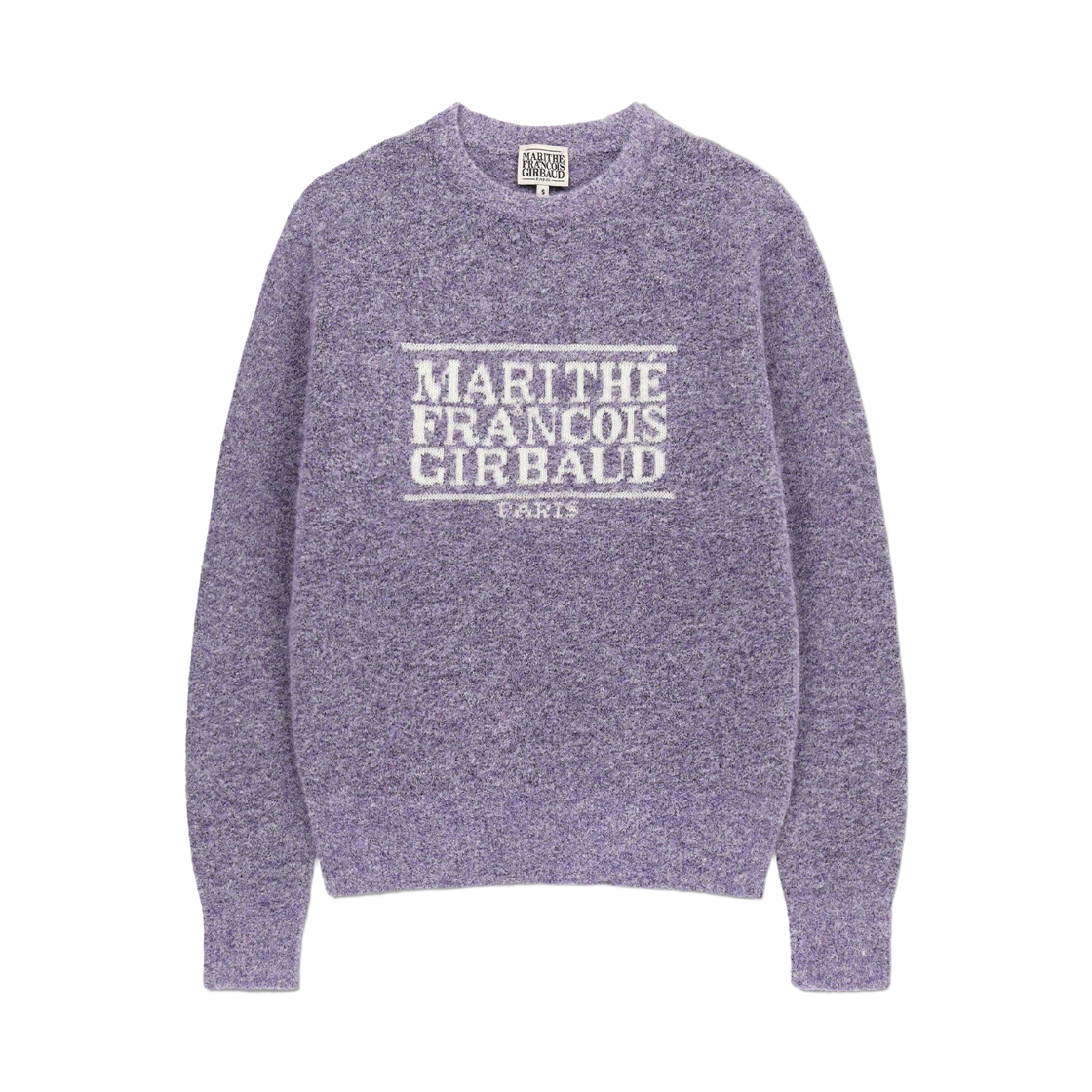 - Marithe Francois Girbaud Boucle Classic Logo Knit Pullover Light Purple