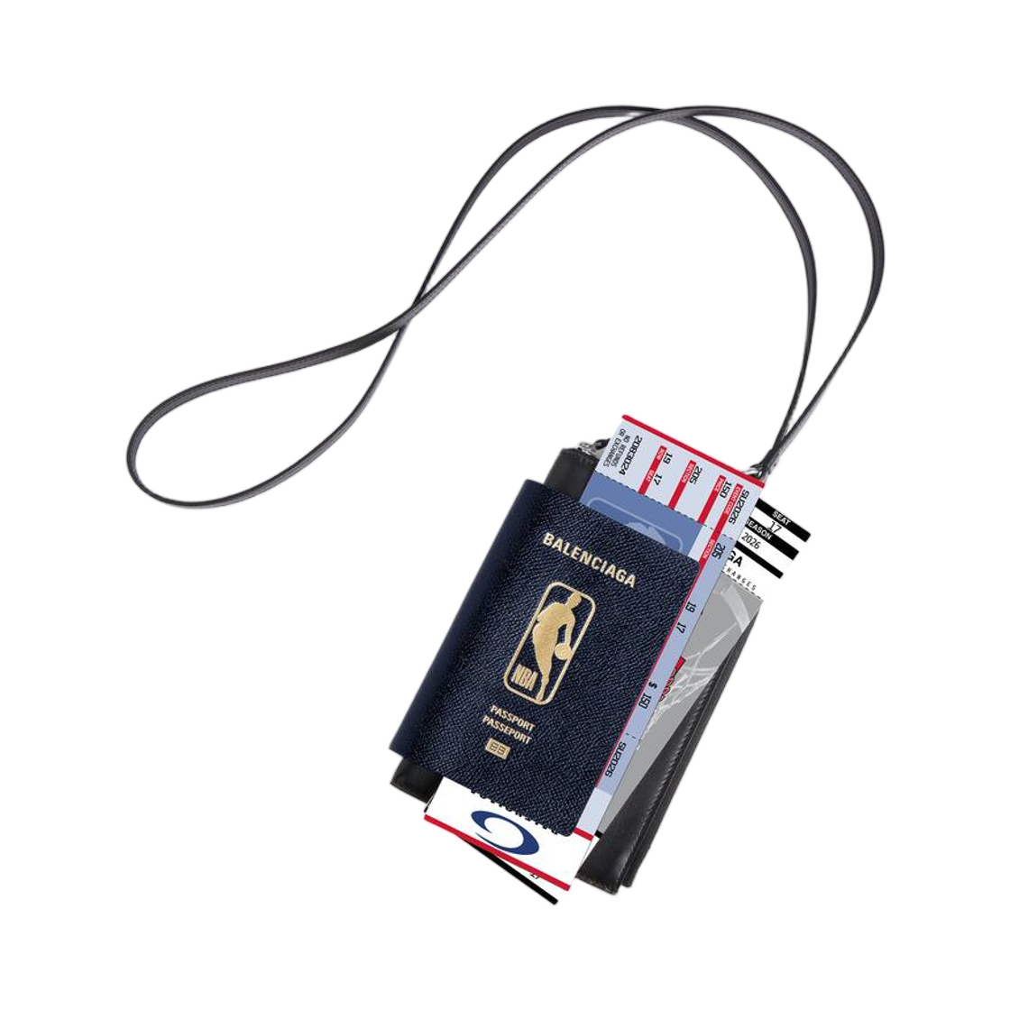 8660062ACFI4734 Balenciaga x NBA Collaboration Passport Phone Holder Blue