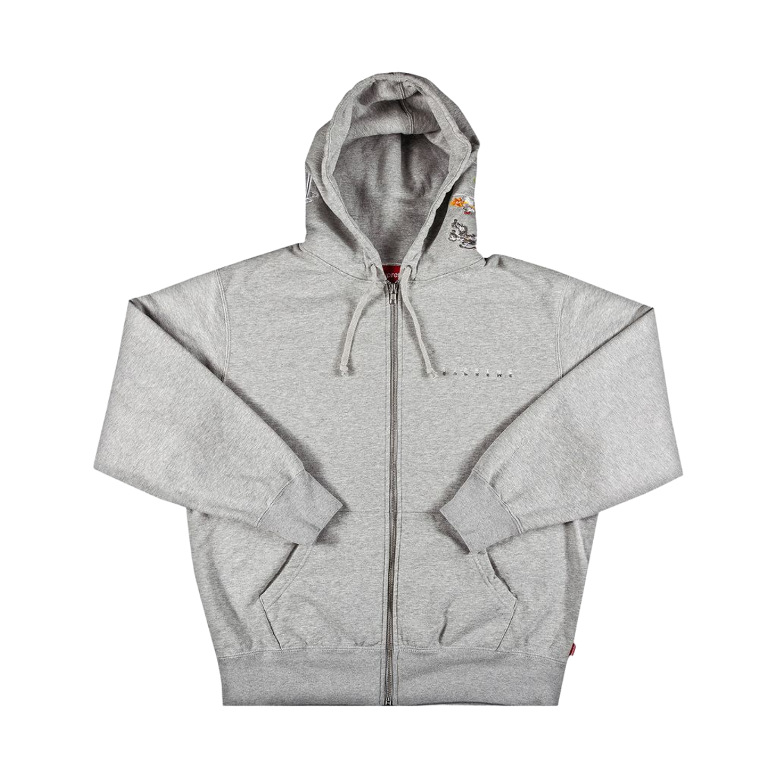 - Supreme Globe Zip Up Hooded Sweatshirt Heather Grey - 20SS