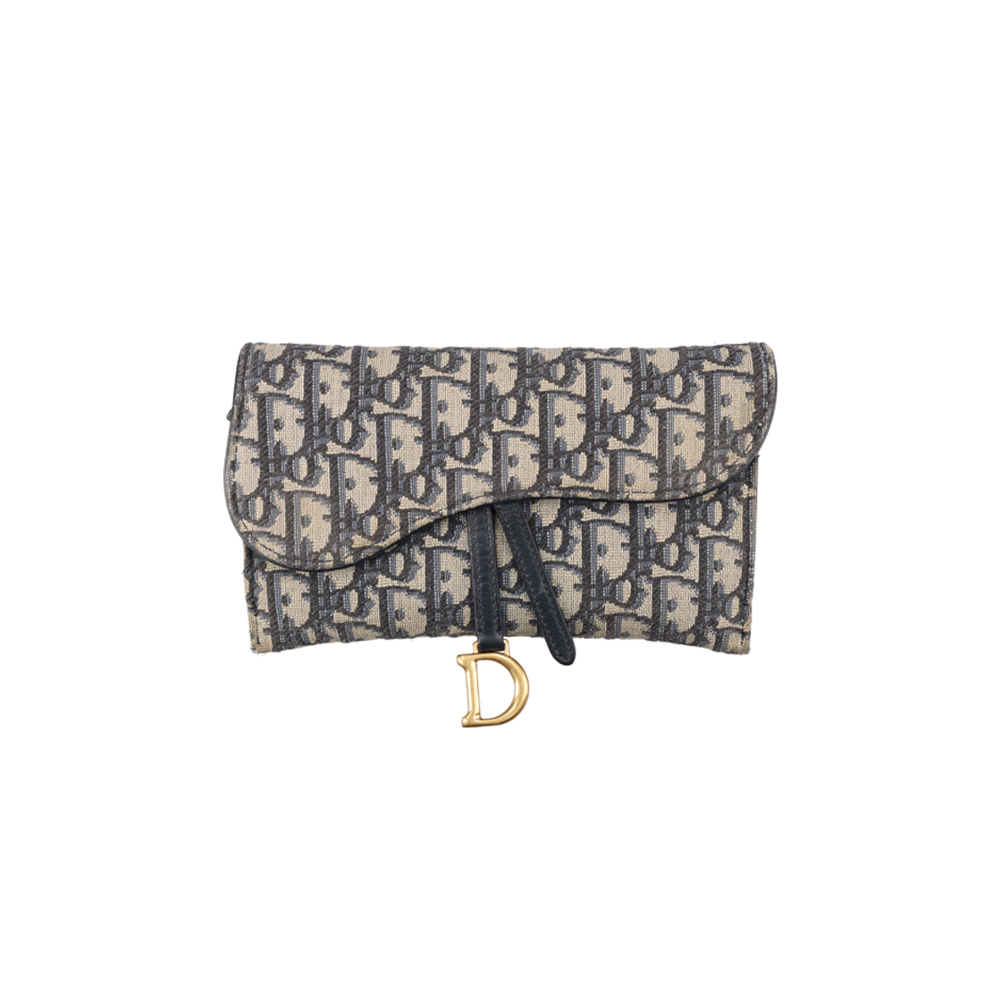 ITLJG74D88S6 Dior S5614CTZQ Saddle Chain Long Wallet in Dior Oblique Jacquard
