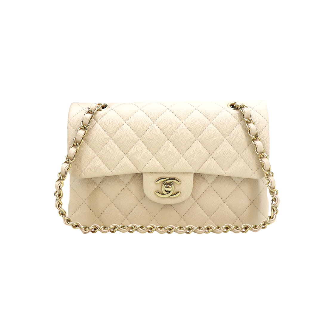 IT33L4F87OPO Chanel Classic Small Caviar Beige