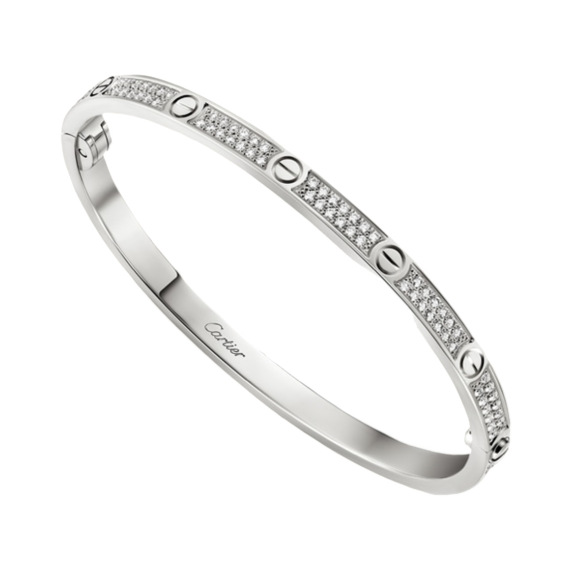 까르띠에 러브 스몰 브레이슬릿 파베 화이트 골드(Cartier Love Small Bracelet Paved White Gold) - 1