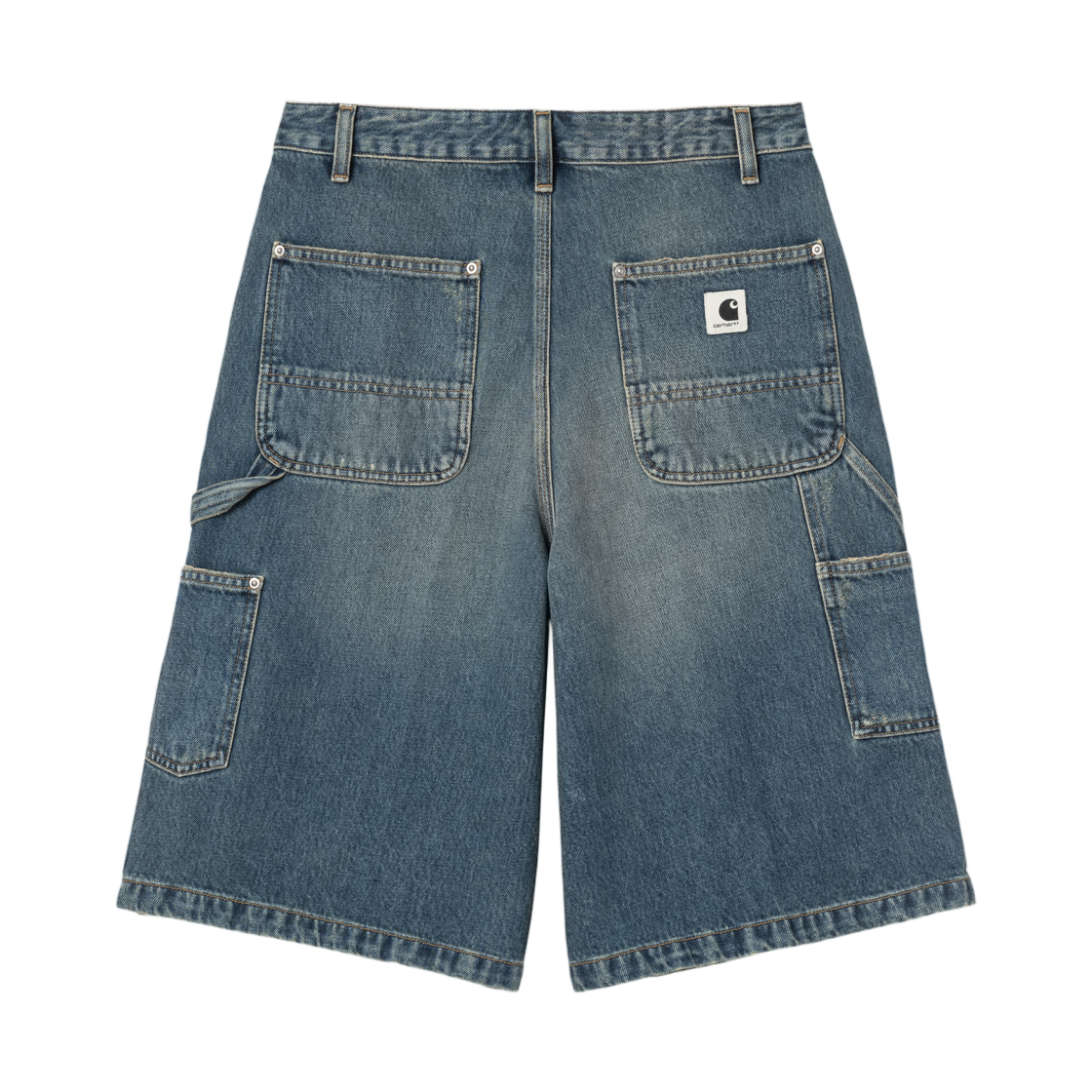 (W) 칼하트 WIP 닉슨 더블 니 쇼츠 블루 그라인드 워시드((W) Carhartt WIP Nixon Double Knee Short Blue Grind Washed)