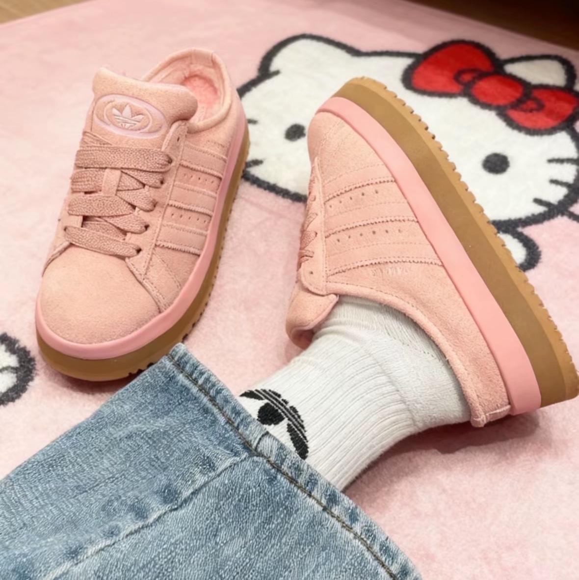 (W) Adidas Campus 00s Winter Low Wonder Mauve Wonder Quartz 착용 스타일 - 4