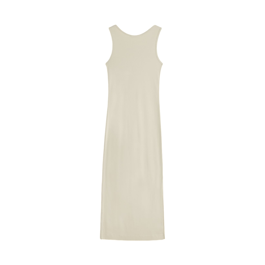 (W) 메종 키츠네 내츄럴 베이비 폭스 립드 탱크 드레스 티 리프((W) Maison Kitsune Natural Baby Fox Ribbed Tank Dress Tea Leaf) - 2