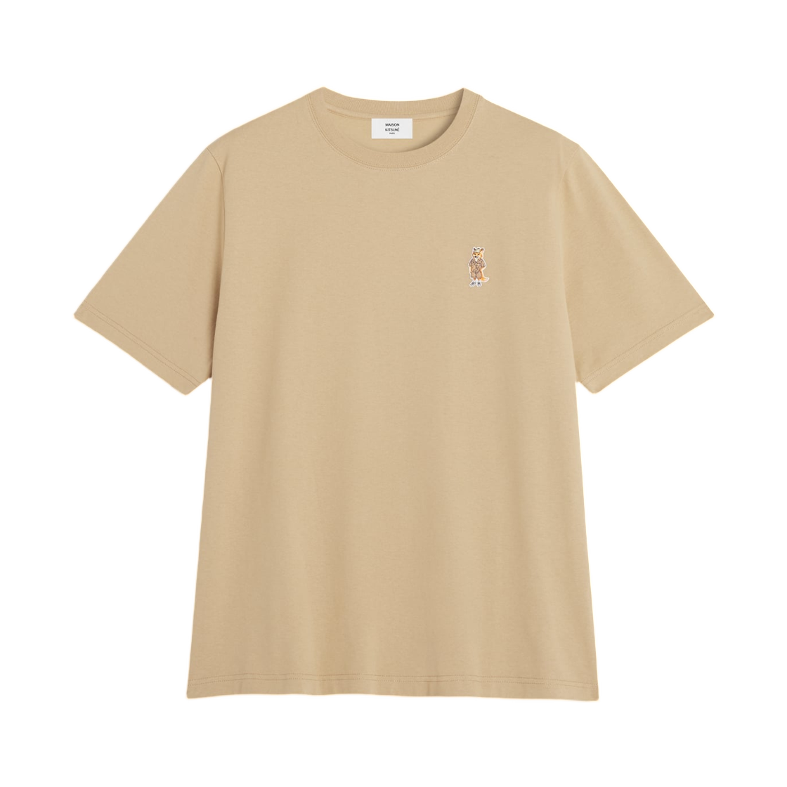 QM00101KJ7025-0429 Maison Kitsune Dressed Fox Comfort T-Shirt Roasted Almond