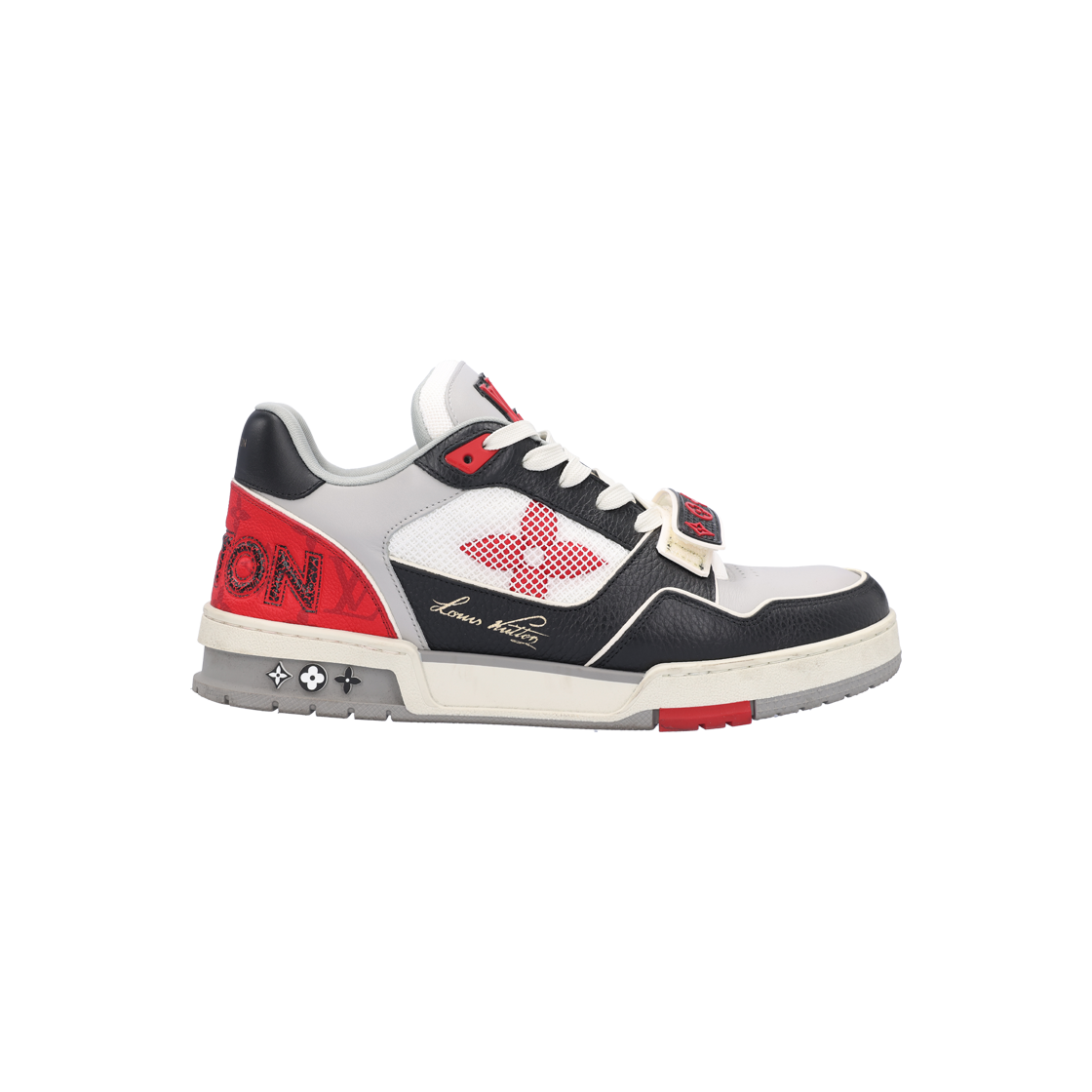 루이비통 트레이너 스니커즈 블랙 그레이 레드 8(Louis Vuitton Trainer Sneakers - Black, Grey, Red 8)