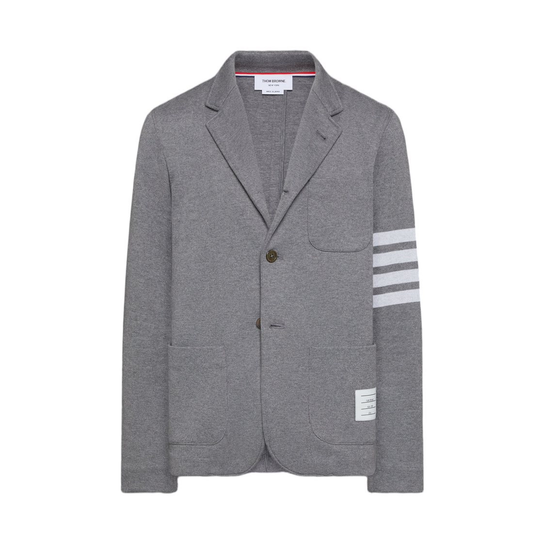 MJT575A-07545-035 Thom Browne Double Face Knit 4-Bar Sack Jacket Med Grey