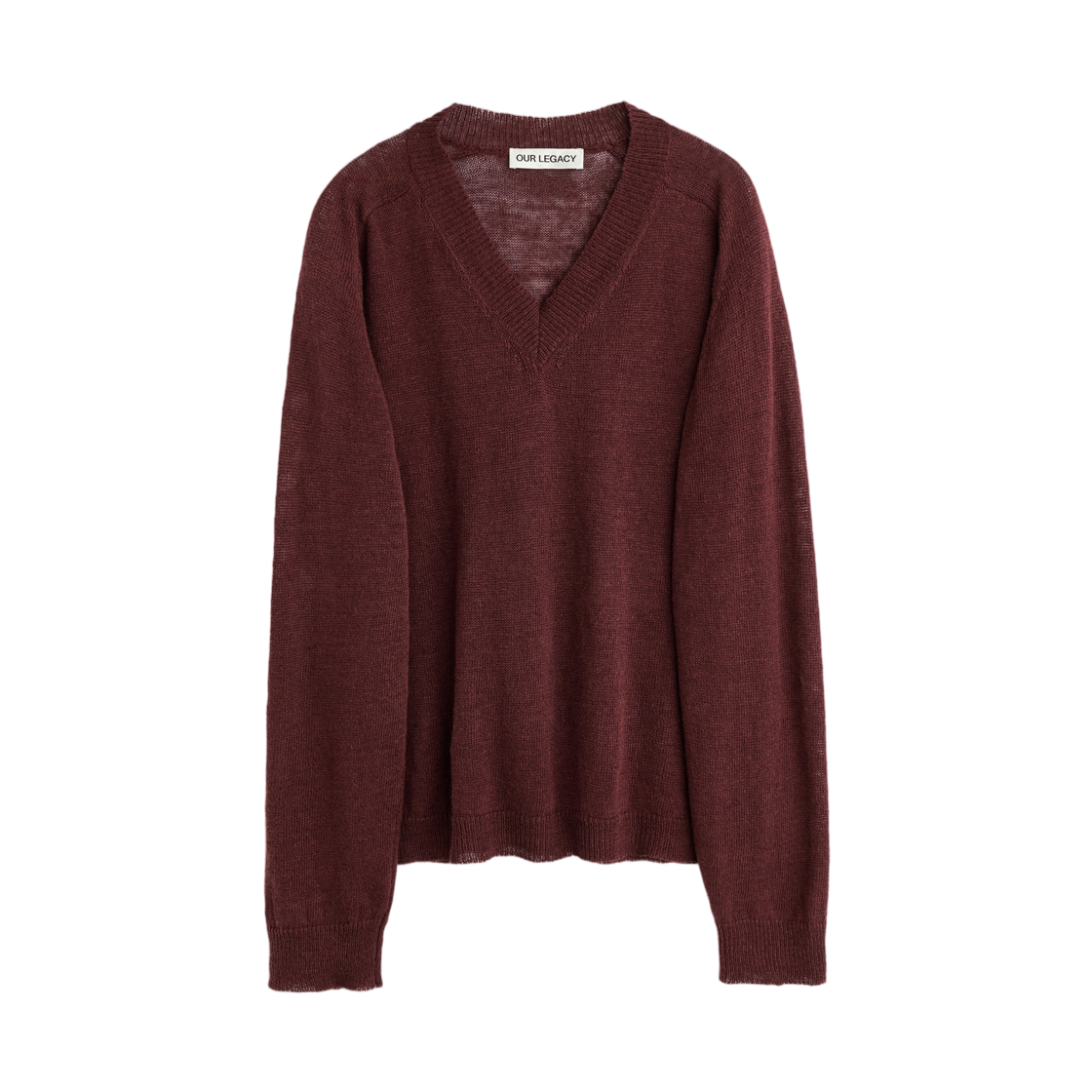 M2263RC Our Legacy Rue V-Neck Cabernet Cyclone Linen
