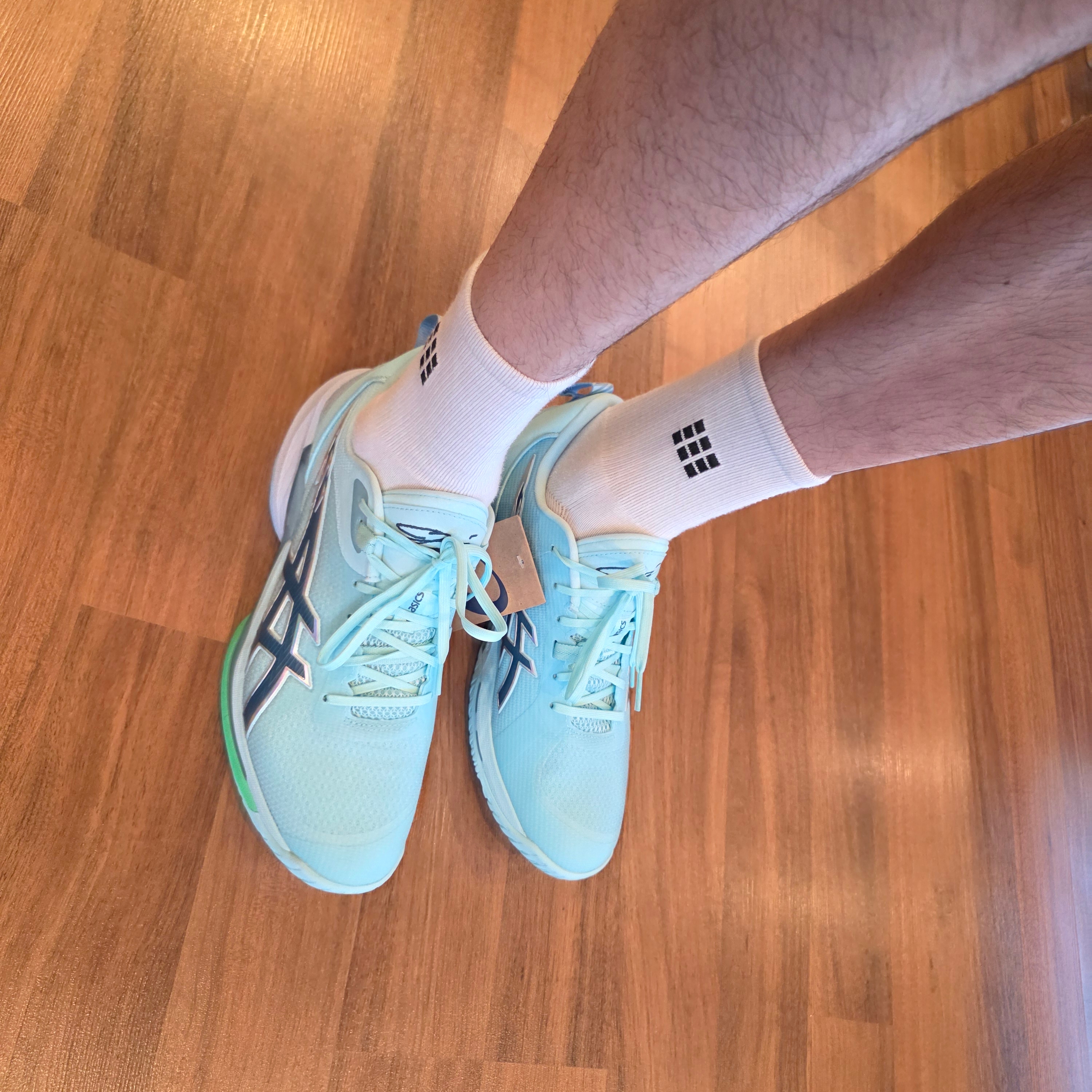 Asics Swiftace Yuki Clear Blue Evening Teal 착용 스타일 - 2