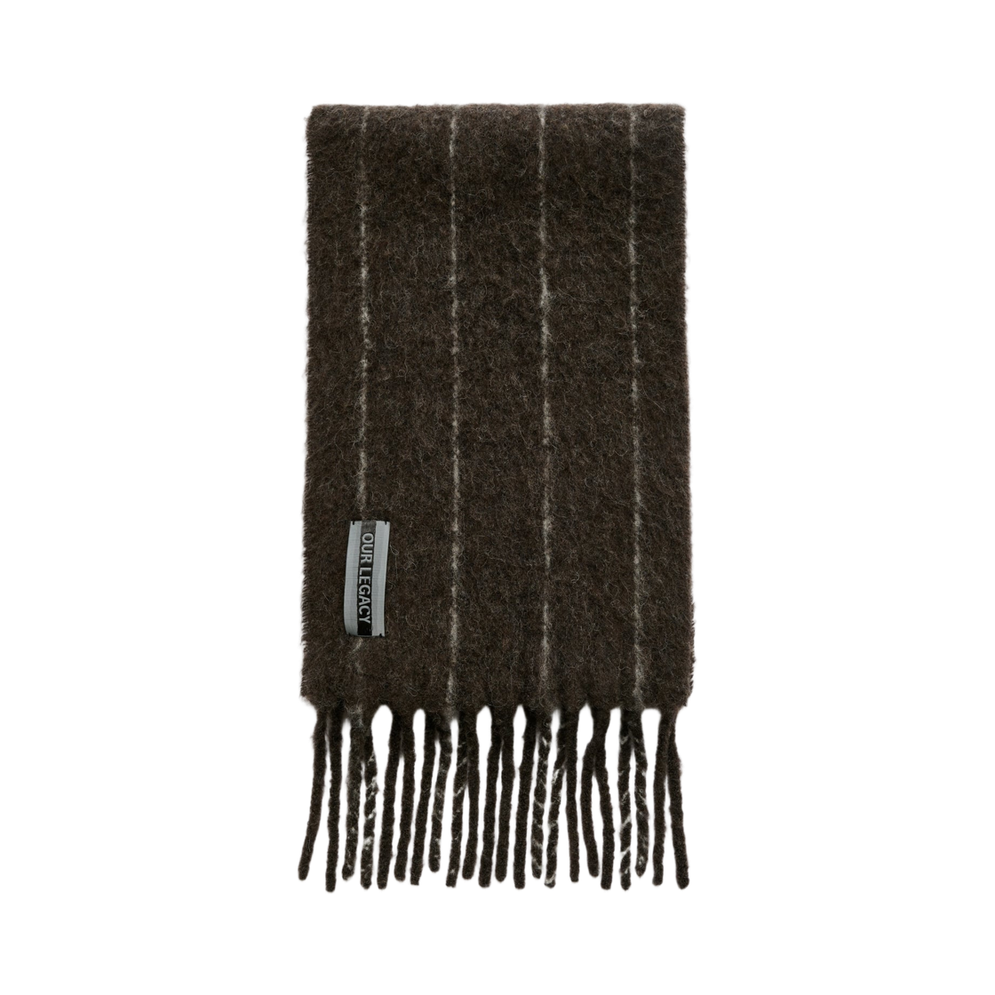 A4258EBR Our Legacy Estate Muffler Brown Pinstripe Fuzzy Alpaca