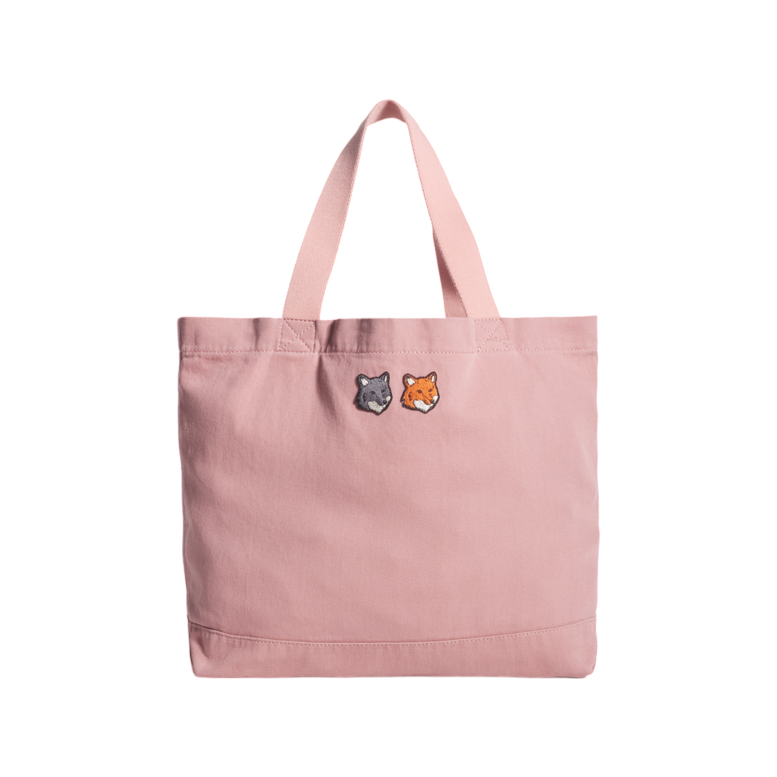 메종 키츠네 더블 폭스 헤드 페이디드 토트 페이디드 핑크 클레이(Maison Kitsune Double Fox Head Faded Tote Faded Pink Clay)