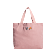 Maison Kitsune Double Fox Head Faded Tote Faded Pink Clay