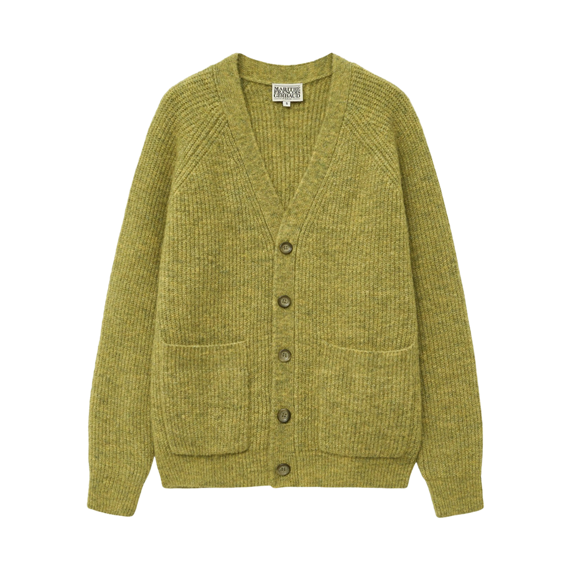 - Marithe Francois Girbaud Hairy Overfit V-Neck Cardigan Mustard