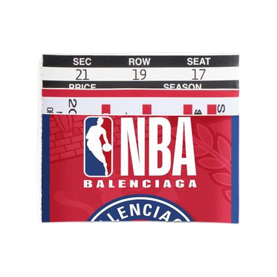 8660172ACFK6949 Balenciaga x NBA Collaboration Passport Card Holder Red