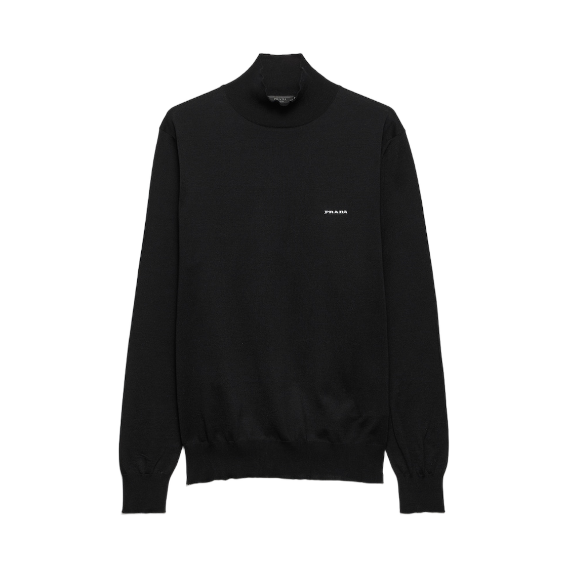 UMR684-1813-F0002 Prada Cotton Mock Turtleneck Sweater Black