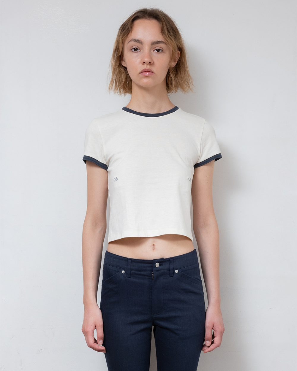파버 스트라이프 컬러 스킴 티셔츠 크림(FABEUR Stripe Color Scheme T-Shirt Cream) - 2
